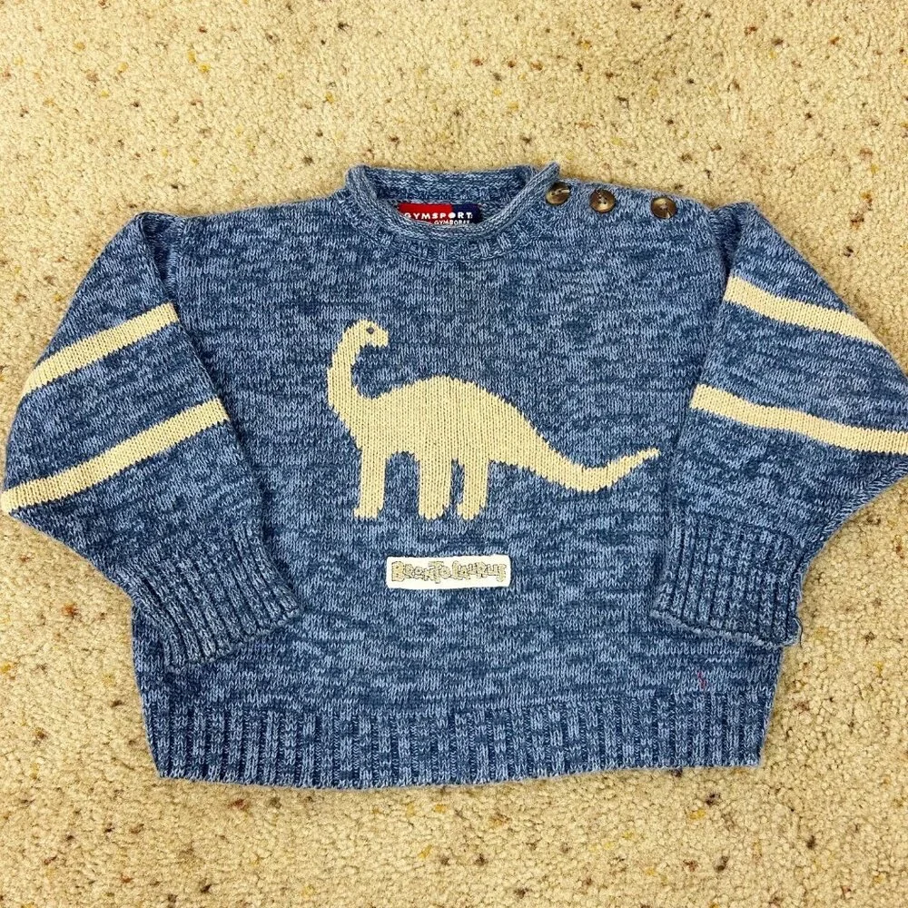 Vintage Gymboree Dinosaur Sweater 100% Cotton Boy’s XS (1.5-2 Years)‎